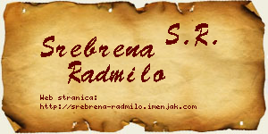 Srebrena Radmilo vizit kartica